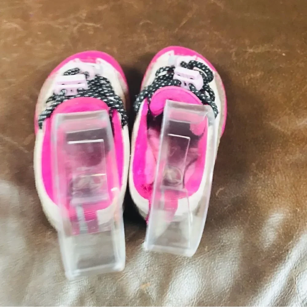 ✅Crocs toddler pink lace tie shoes
